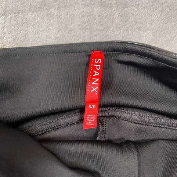 SPANX High Waist Skinny Pants Black Women's S/P Faux Leather - Picture 3 of 5